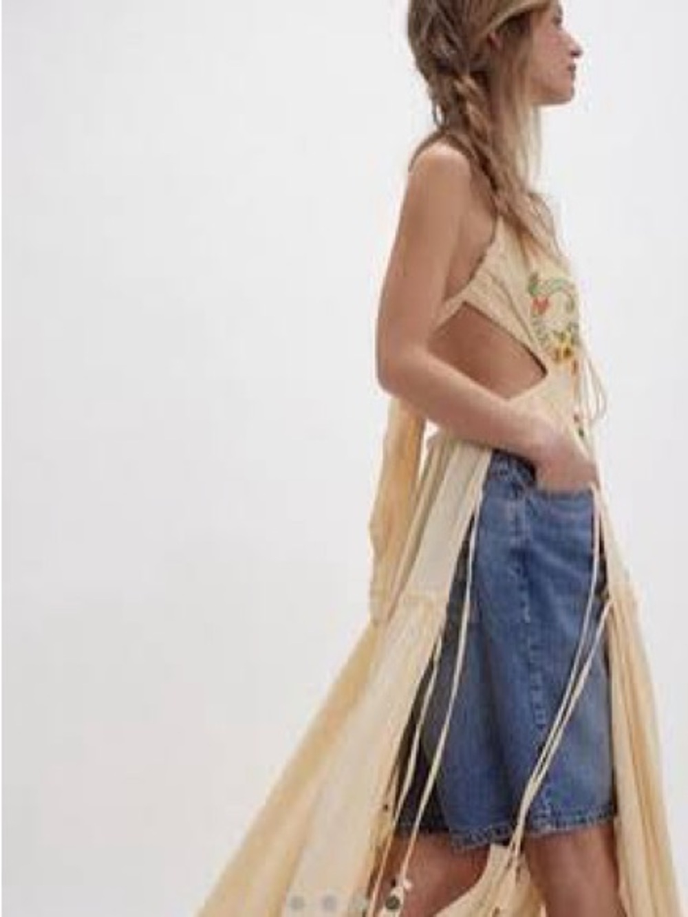 Free People Bali Palm Desert Maxi Bodysuit | Ivory Combo | Small | NWT - Picture 4 of 4